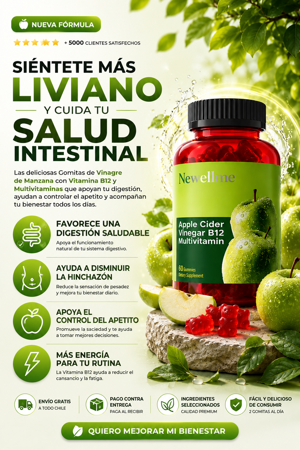 Gomitas de Vinagre de Manzana Newellme