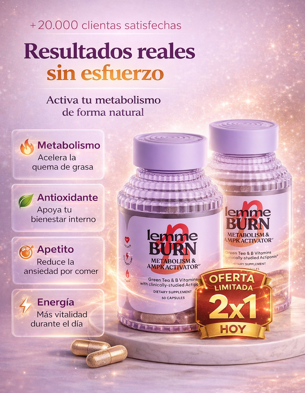 Lemme Burn™ Quemador de grasa natural pack 2x1