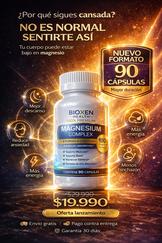 Magnesio Complex 8 en 1 - Nuevo formato 90 cáps
