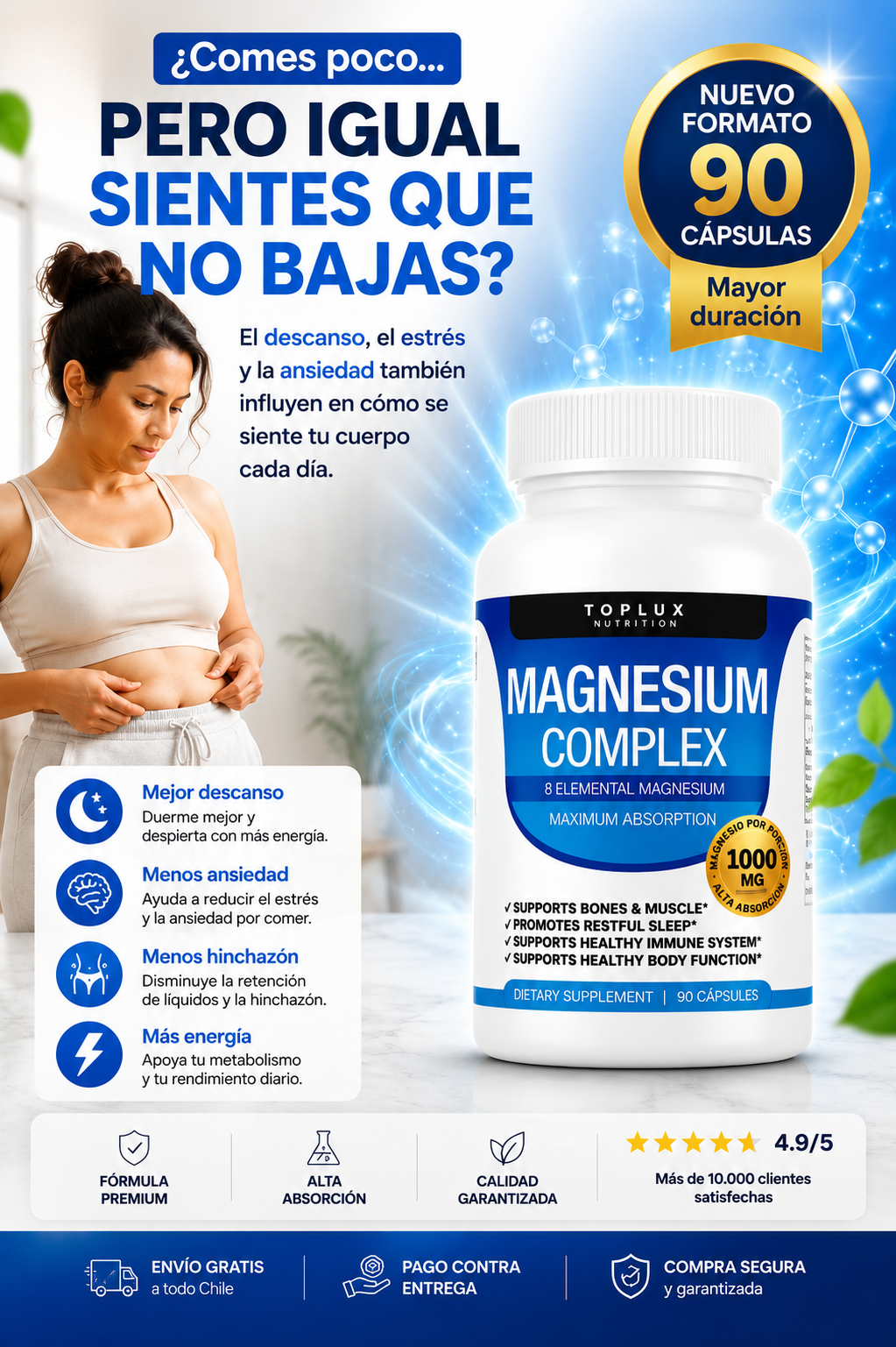 Magnesio Complex 8 en 1 - Nuevo formato 90 cáps